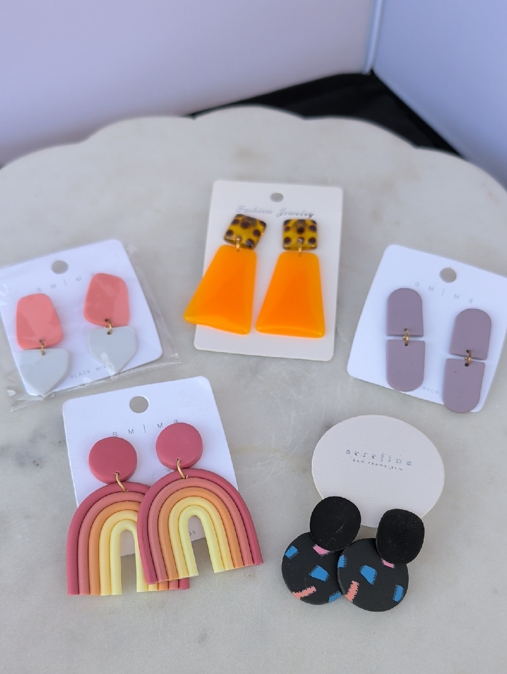 Acrylic Dangle Earrings 5 Pairs